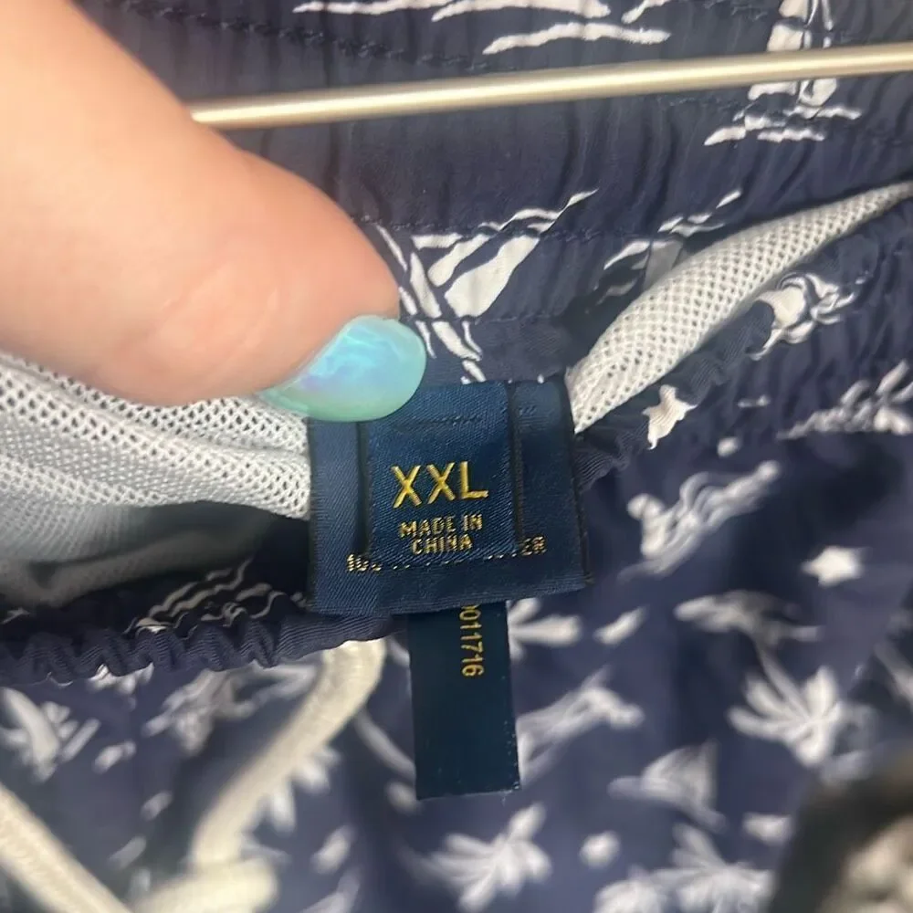 ✨Polo Ralph Lauren Swim Navy Palms & Boats Sz XXL Trunks✨